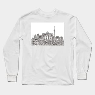 Berlin Skyline Mandala Long Sleeve T-Shirt